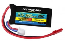 Lectron Pro 11.1V 860mAh 25C Lipo Battery w/ JST Connector