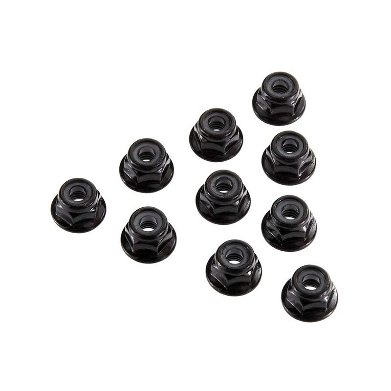 Axial Serrated Nylon Lock Nut 4mm (Black)