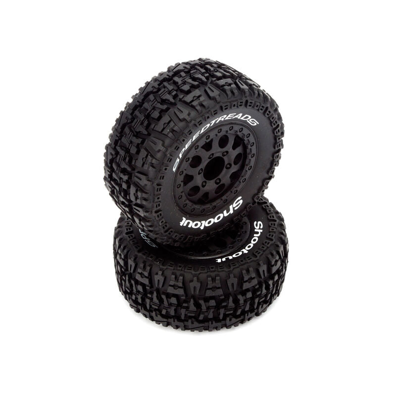 ECX Front/Rear Wheel and Tire, Premount, Black (2): 1/10 2WD/4WD Torment