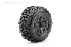 JETKO 1/10 SC King Cobra Tires Mounted on Black Claw Rims, Medium Soft, 12mm Hex, 1/2" Offset