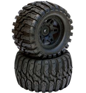 Powerhobby Defender 2.8" Belted All Terrain Tires, Mounted, 12mm 0 Offset Rear, fits Traxxas 2WD