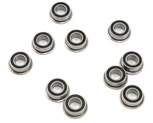 5x10x4mm Rubber Sealed Flanged "Speed" 1/8 Bearings (10)