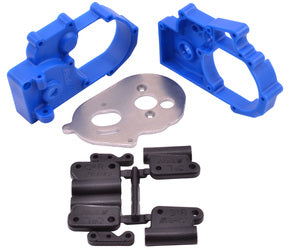 RPM Blue Gearbox Housing and Rear Mounts for Traxxas 2wd Vehicles