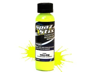 Spazstix Yellow Fluorescent Airbrush Ready Paint, 2oz Bottle