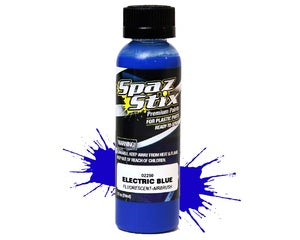 Spazstix Electric Blue Fluorescent Airbrush Ready Paint, 2oz Bottle