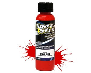 Spazstix Fire Red Fluorescent Airbrush Ready Paint, 2oz Bottle
