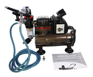 Spazstix Dual Action Gravity Feed Airbrush & Air Compressor Combo