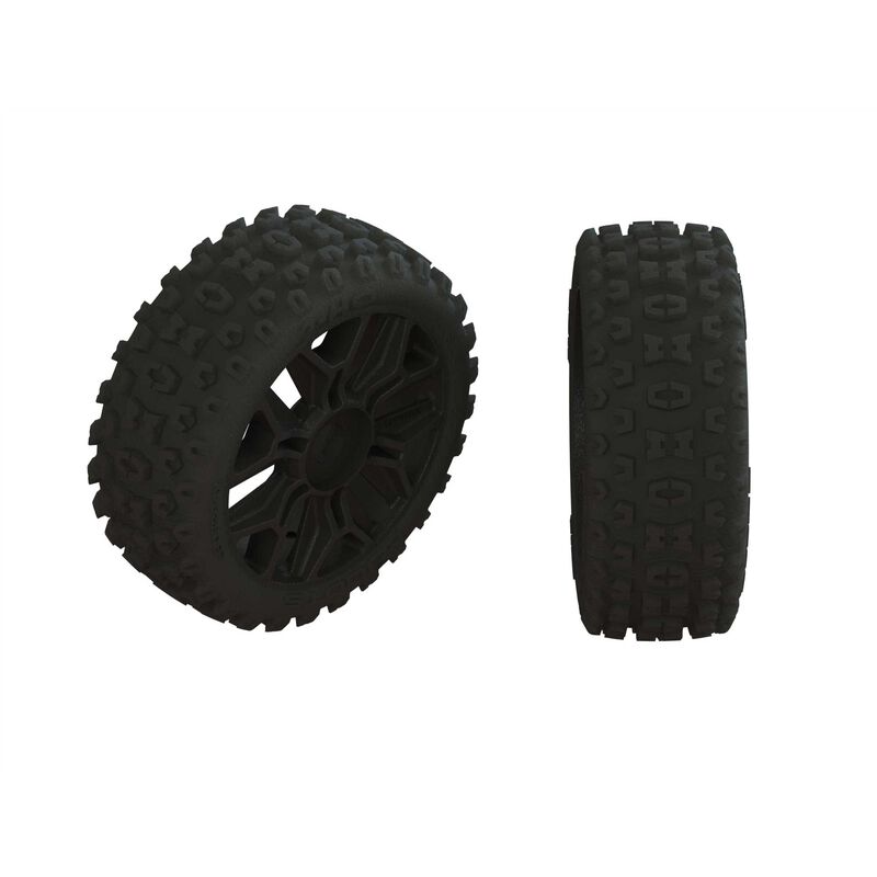 Arrma 2HO Tire Set Glued (Black)