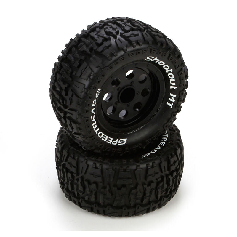 ECX FR/R Tire, Premount Wheel (Black)
