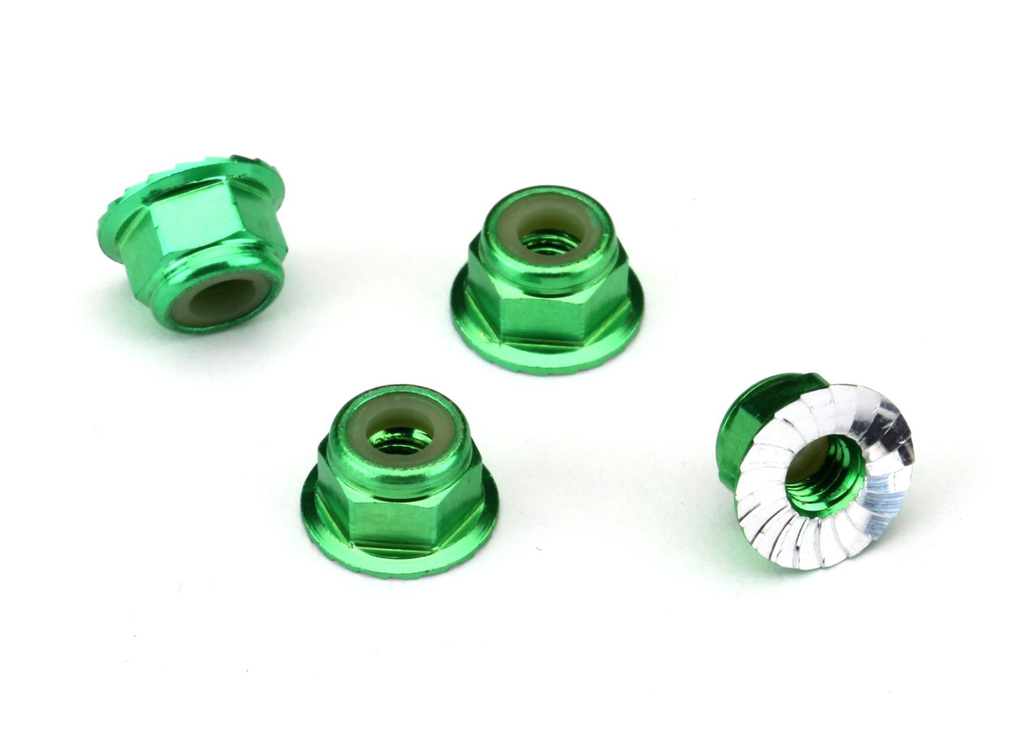 Traxxas Nuts 4mm Flanged Lock (Green)